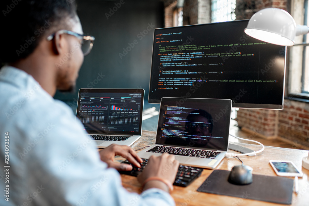 Man working on computer